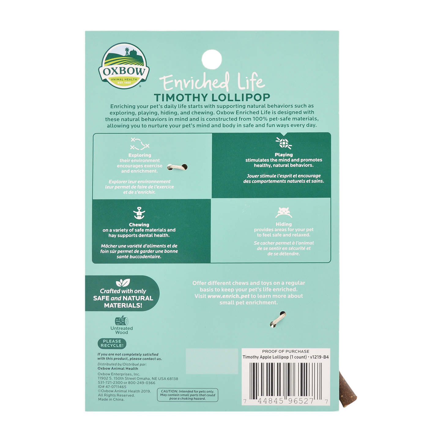 Oxbow® Enriched Life - Timothy Apple Lollipop