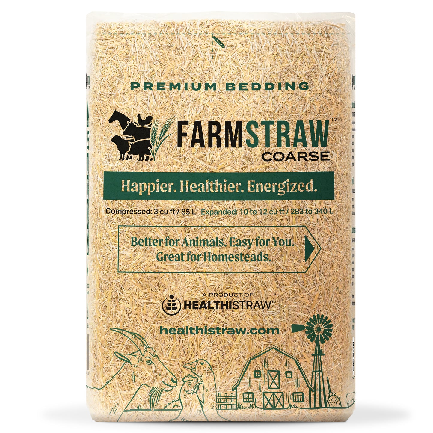 FarmStraw, COARSE Shread 3 cu ft Bag