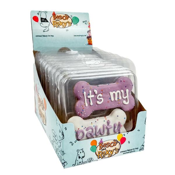 Bosco and Roxy's® "It's my Pawty" Bones 2PK Dog Cookies