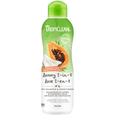 TropiClean® Papaya & Coconut (Luxury 2-in-1) Pet Shampoo and Conditioner