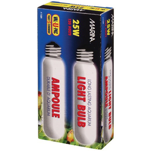 Marina® Aquarium Light Bulb 25W (Clear VAL-U-PAC 2PK) - Critter Country Supply Ltd.