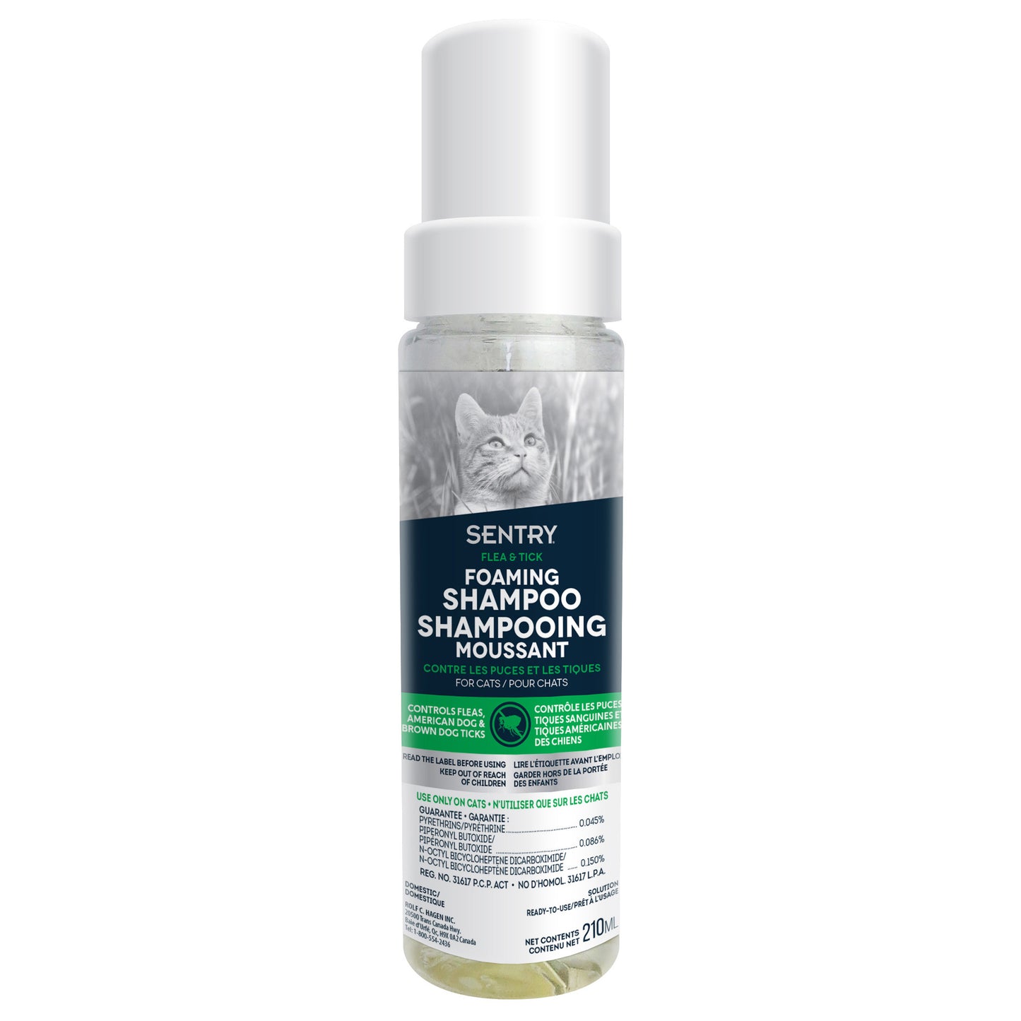 Sentry® Flea & Tick Foaming Shampoo for Cats 210ml - Critter Country Supply Ltd.