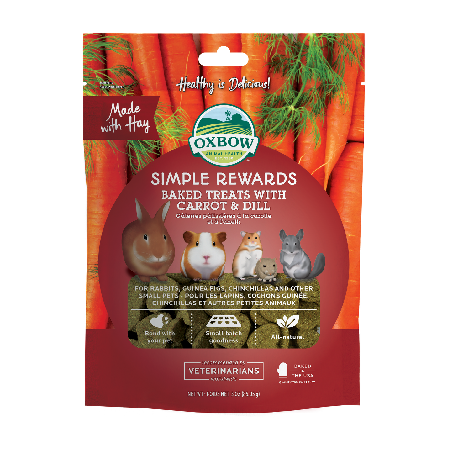 Oxbow® Simple Rewards Baked Treats with Carrot & Dill