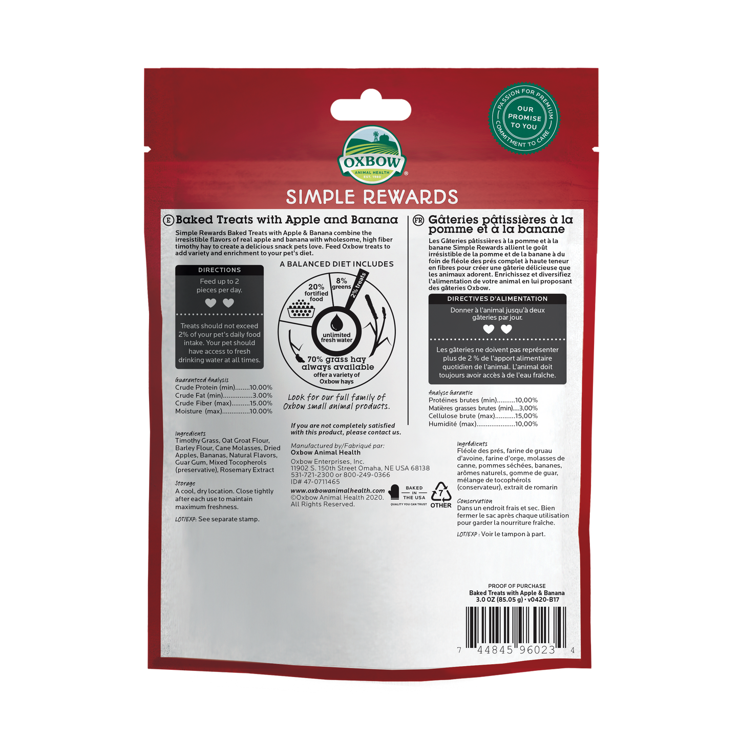 Oxbow® Simple Rewards Baked Treats with Apple & Banana