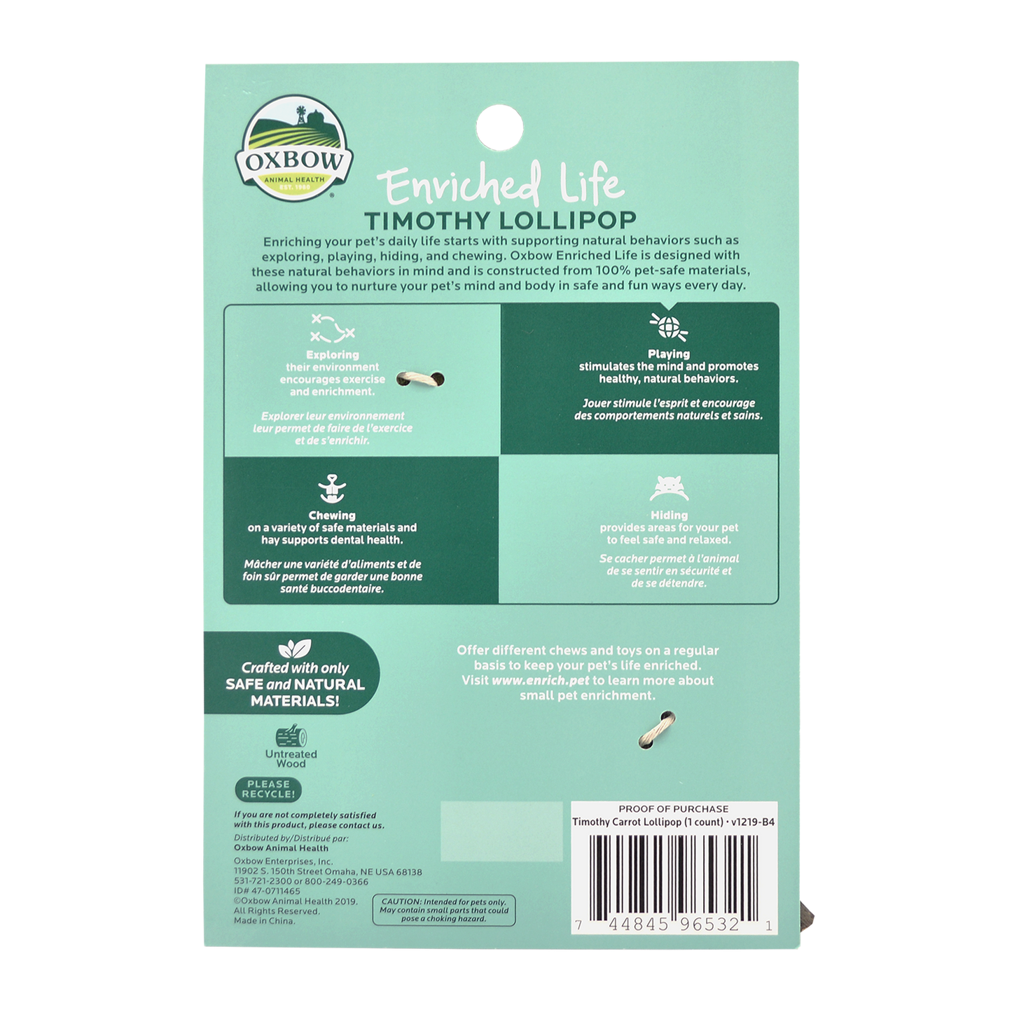 Oxbow® Enriched Life - Timothy Carrot Lollipop