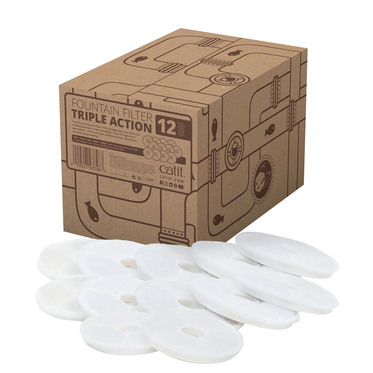 Catit® Triple Action Fountain Filter 12PK