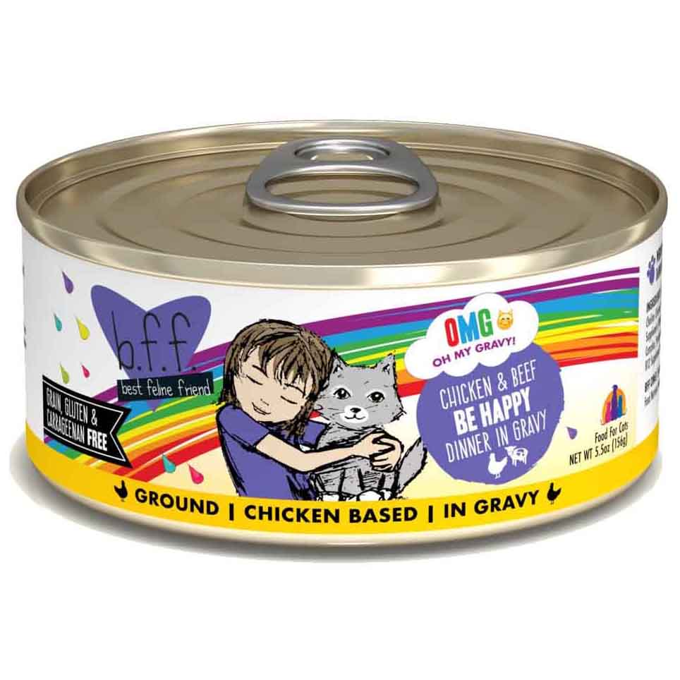 B.F.F. OMG! (Oh My Gravy!) GRAIN & GLUTEN FREE Canned Cat Food 5.5oz - Critter Country Supply Ltd.