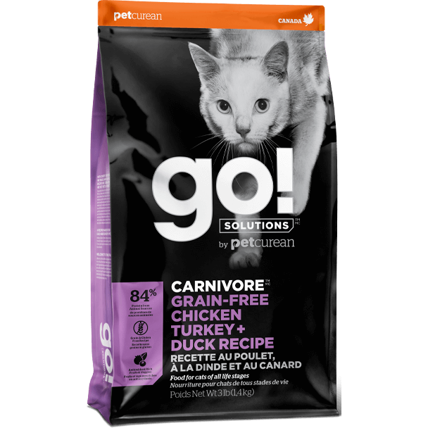 Go! Solutions™ CARNIVORE™ GRAIN-FREE Chicken, Turkey + Duck Recipe 3lb - Critter Country Supply Ltd.