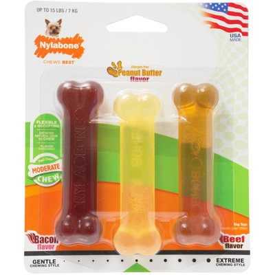 Nylabone® Moderate Chew Dental Triple Pack, Petite - Critter Country Supply Ltd.