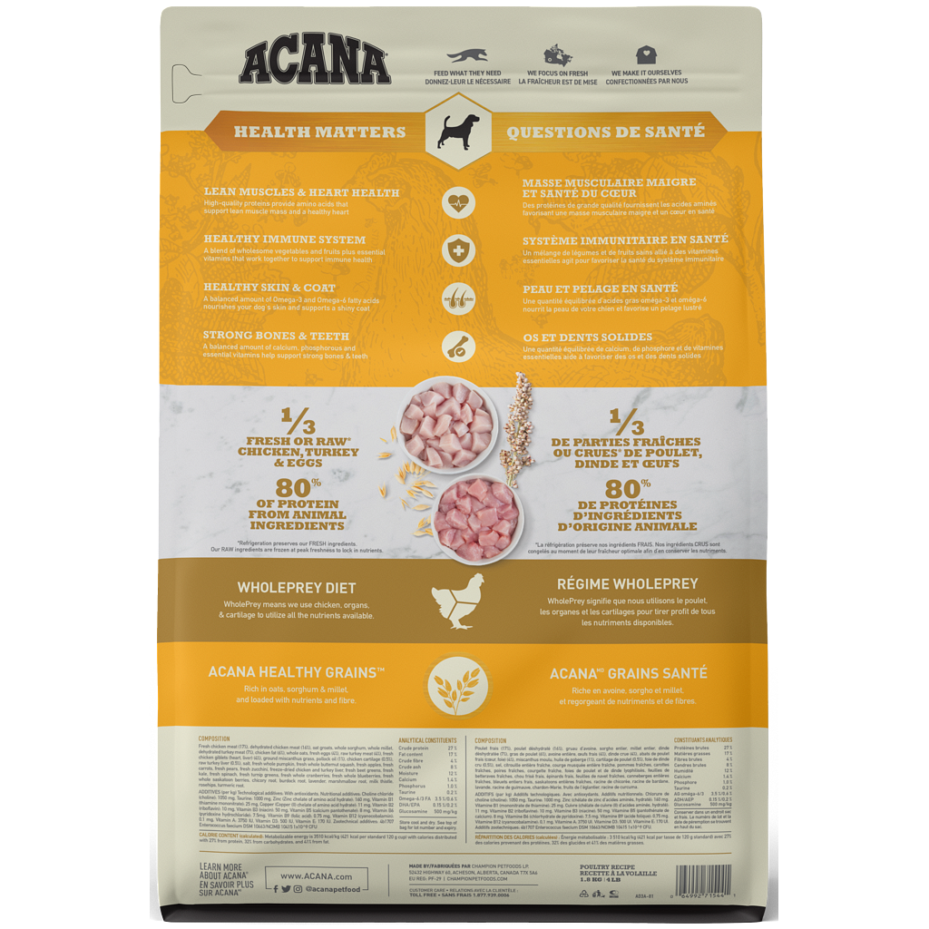 ACANA® HEALTHY GRAINS Free-Run Poultry Recipe