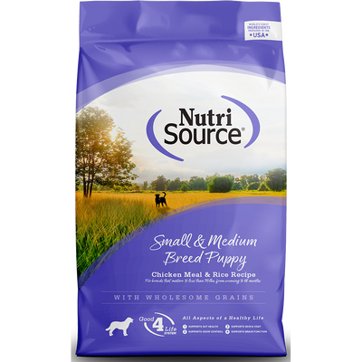 NutriSource® Small & Medium Breed Puppy Chicken Meal & Rice Recipe