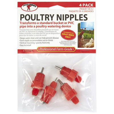 Little Giant® Poultry Nipple 4 Pack - Critter Country Supply Ltd.