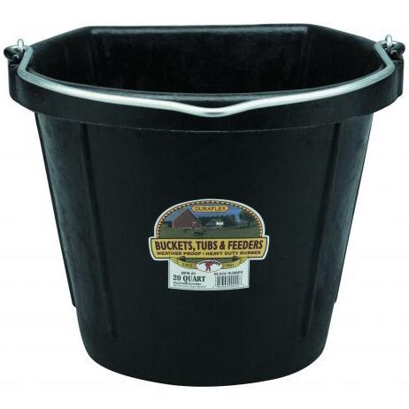 Little Giant® 20 Quart Flat Back Rubber Bucket - Critter Country Supply Ltd.