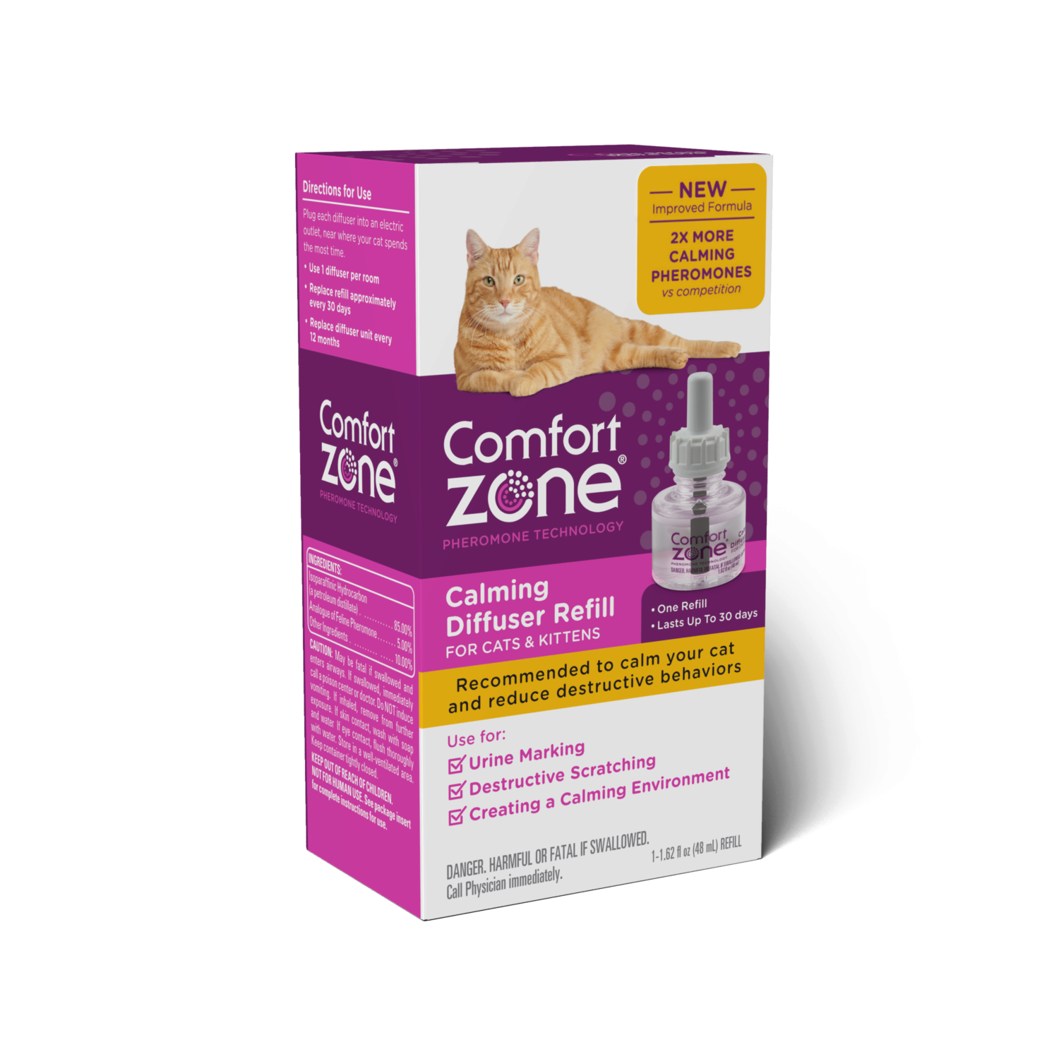 Comfort Zone® Pheromone Technology Calming Diffuser Refill for Cats & Kittens - Critter Country Supply Ltd.