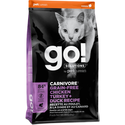 Go! Solutions™ CARNIVORE™ GRAIN-FREE Chicken, Turkey + Duck Recipe 3lb - Critter Country Supply Ltd.