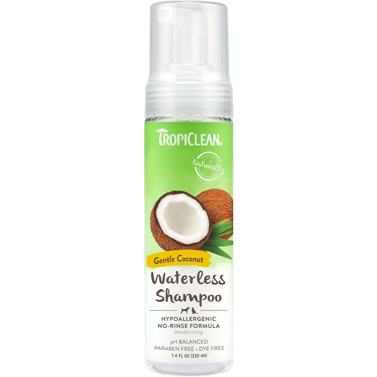 TropiClean® Gentle Coconut (Hypoallergenic) Waterless Pet Shampoo