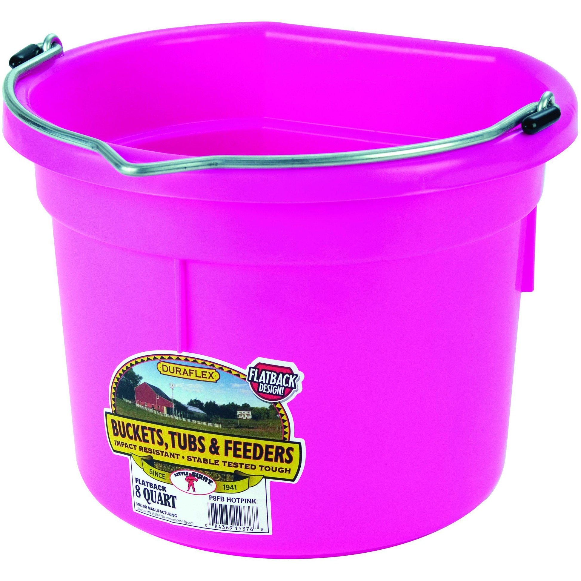Little Giant® 8 Quart Flat Back Plastic Bucket - Critter Country Supply Ltd.