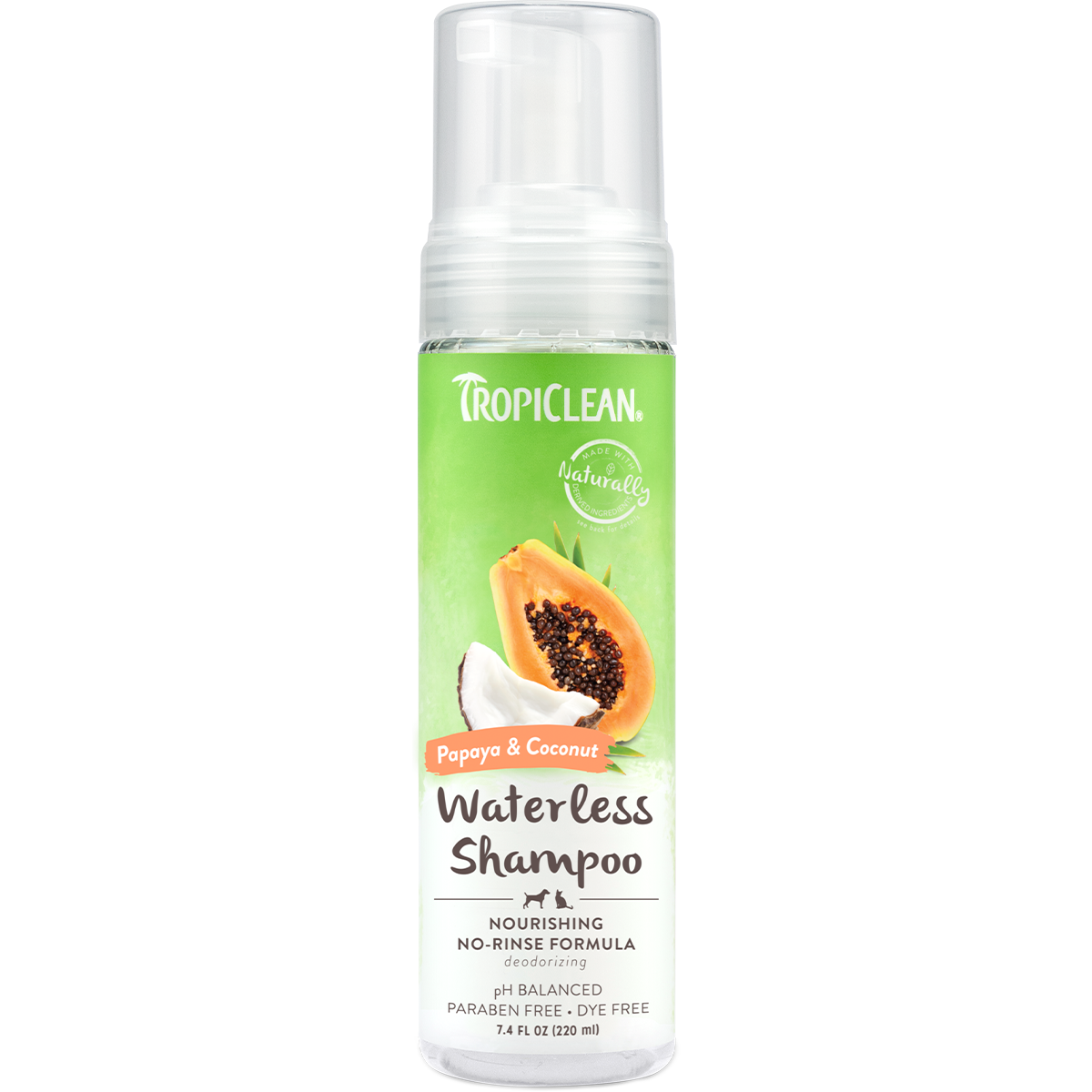 TropiClean® Papaya & Coconut (Nourishing) Waterless Pet Shampoo