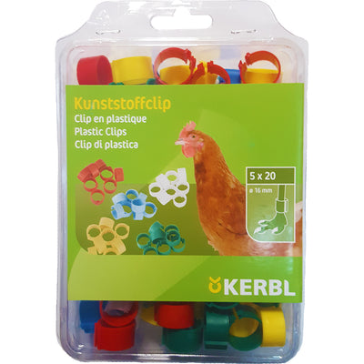 Kerbl® Plastic Clip Poultry Leg Bands 100PK