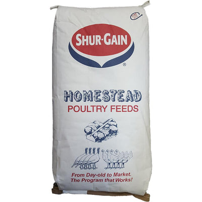 Shur-Gain® Homestead 20% Poultry Starter Ration Crumbled 25 KG Bag - Critter Country Supply Ltd.